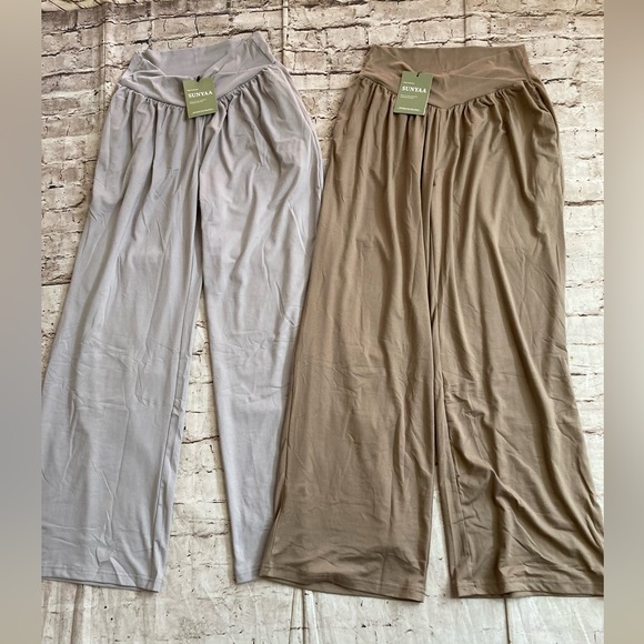 NWT bundle of 2 ,SUNYAA wide leg, Tommy control high waist yoga pants size L - Picture 6 of 15
